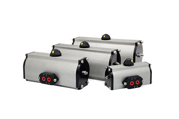 What are the key features of a double acting pneumatic actuator?